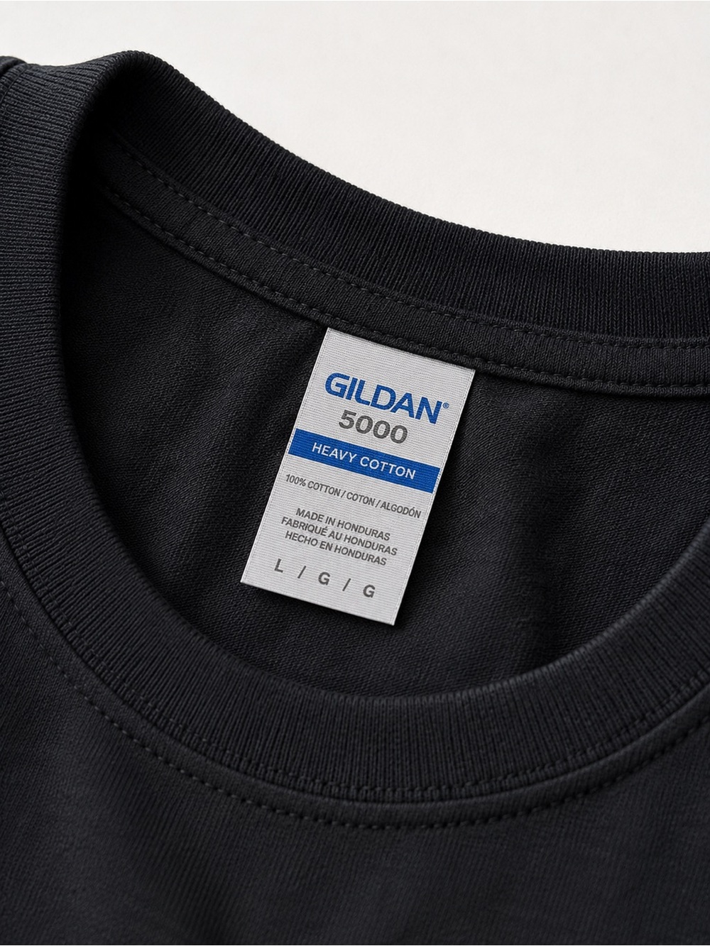 Gildan 5000 Black Heavy Cotton Crewneck Tee Vintage Size L - Picture 3 of 4